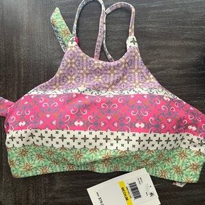 BECCA Floral Multicolor Women's bikini top. NWT.